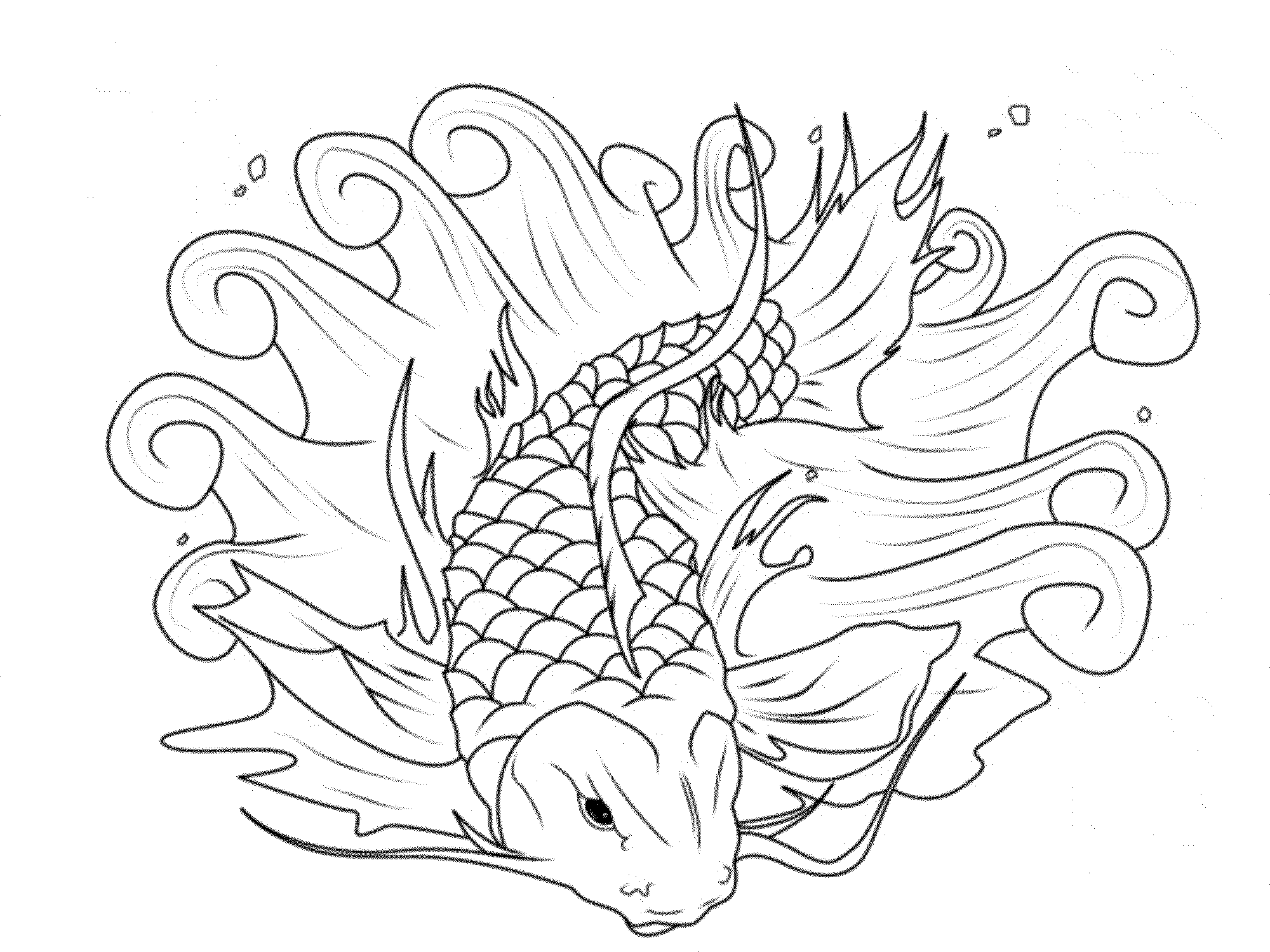 2000x1500 Koi Fish Coloring Page Printable And Pages