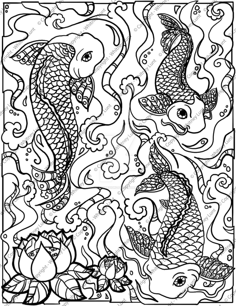 791x1024 Koi Fish Coloring Pages Sheets Free For Kids Bookmontenegro Me