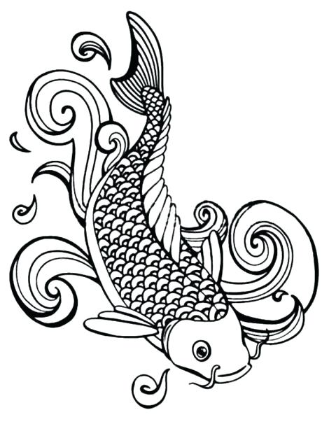 470x626 Koi Fish Outlines
