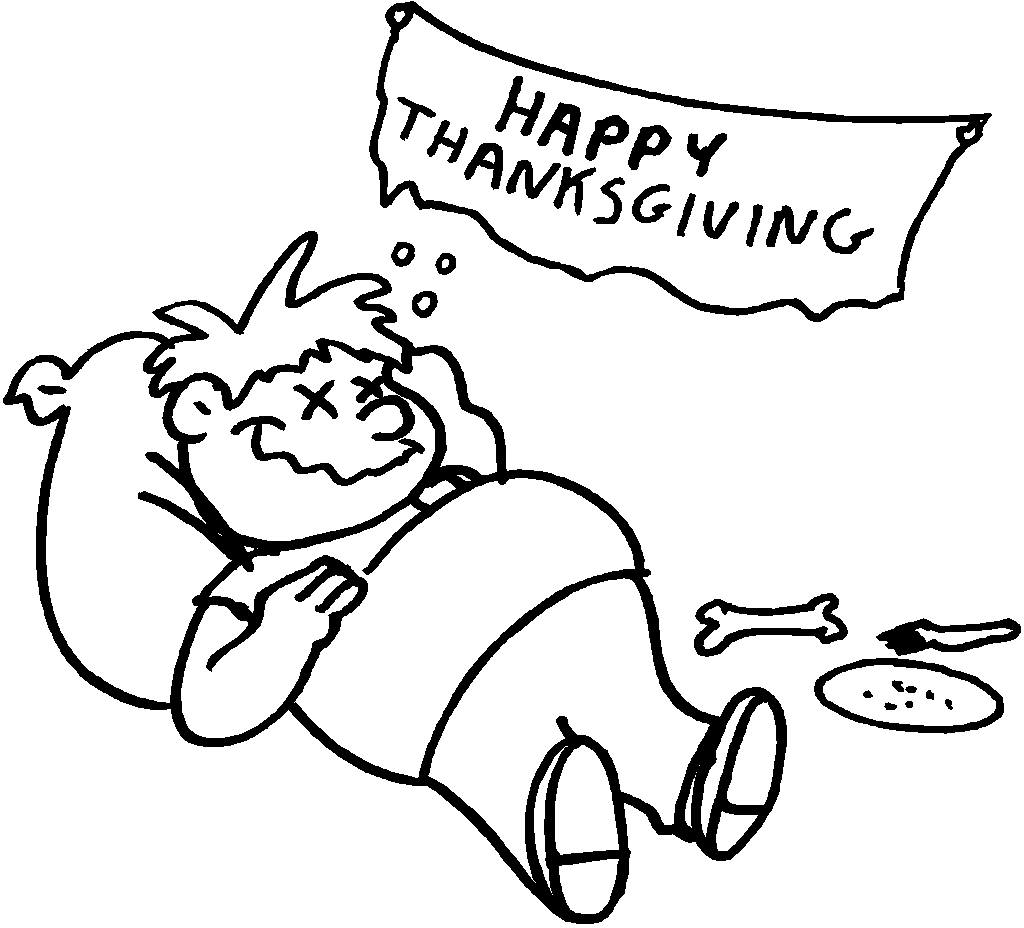 1024x928 Feeling Stuffed Thanksgiving Coloring Pages