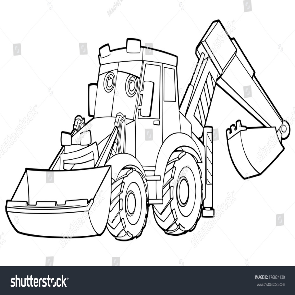 1024x1024 Highest Excavator Coloring Page Colors Dump Truck Crane And Pages