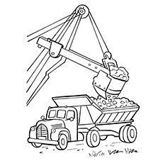 230x230 Crane Truck Cartoon Coloring Sheet For Kids Crane Truck Coloring