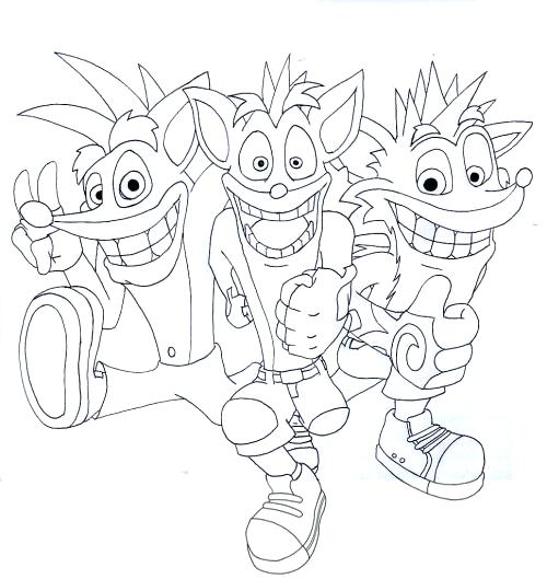 500x529 Crash Bandicoot Coloring Pages Click To See Printable Version