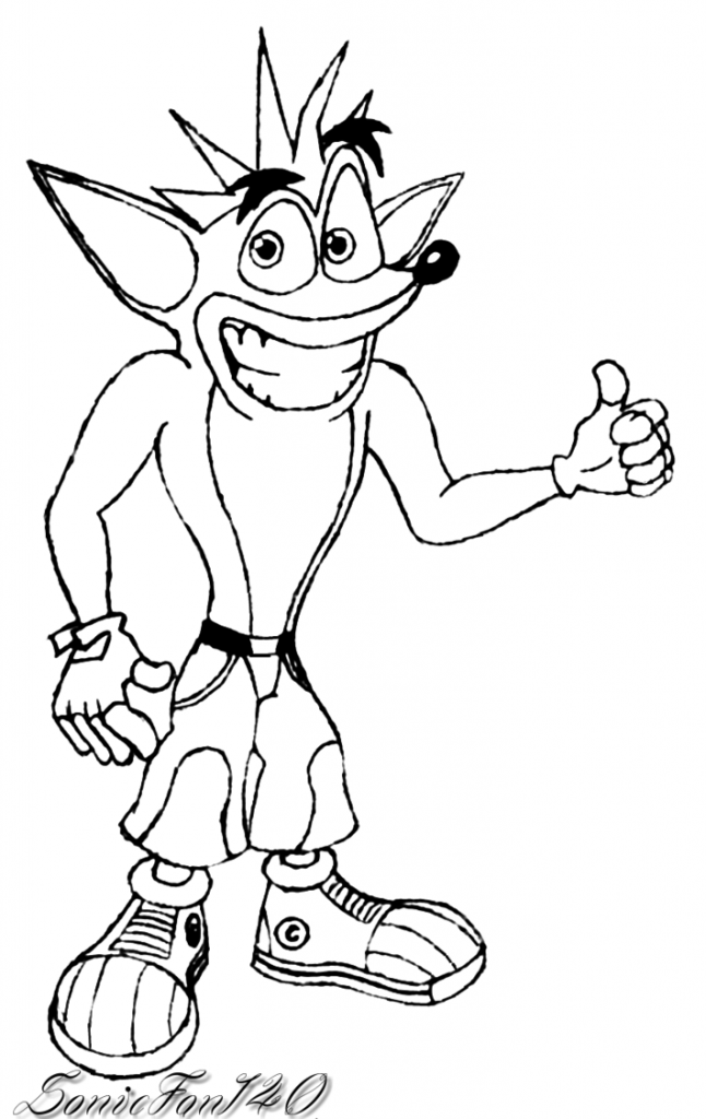646x1024 Crash Bandicoot Coloring Pages