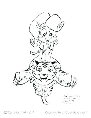 308x400 Crash Bandicoot Coloring Pages