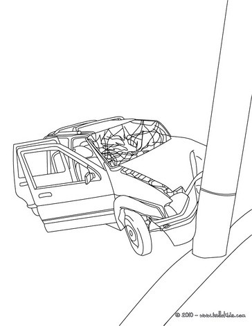 364x470 Car Crash Coloring Pages