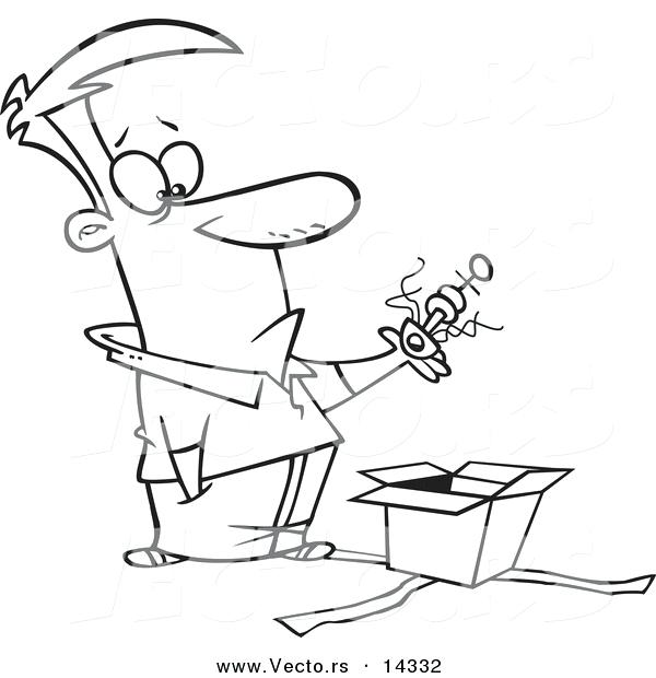 600x620 Box Coloring Page Vector Of A Cartoon Gift Box Coloring Page