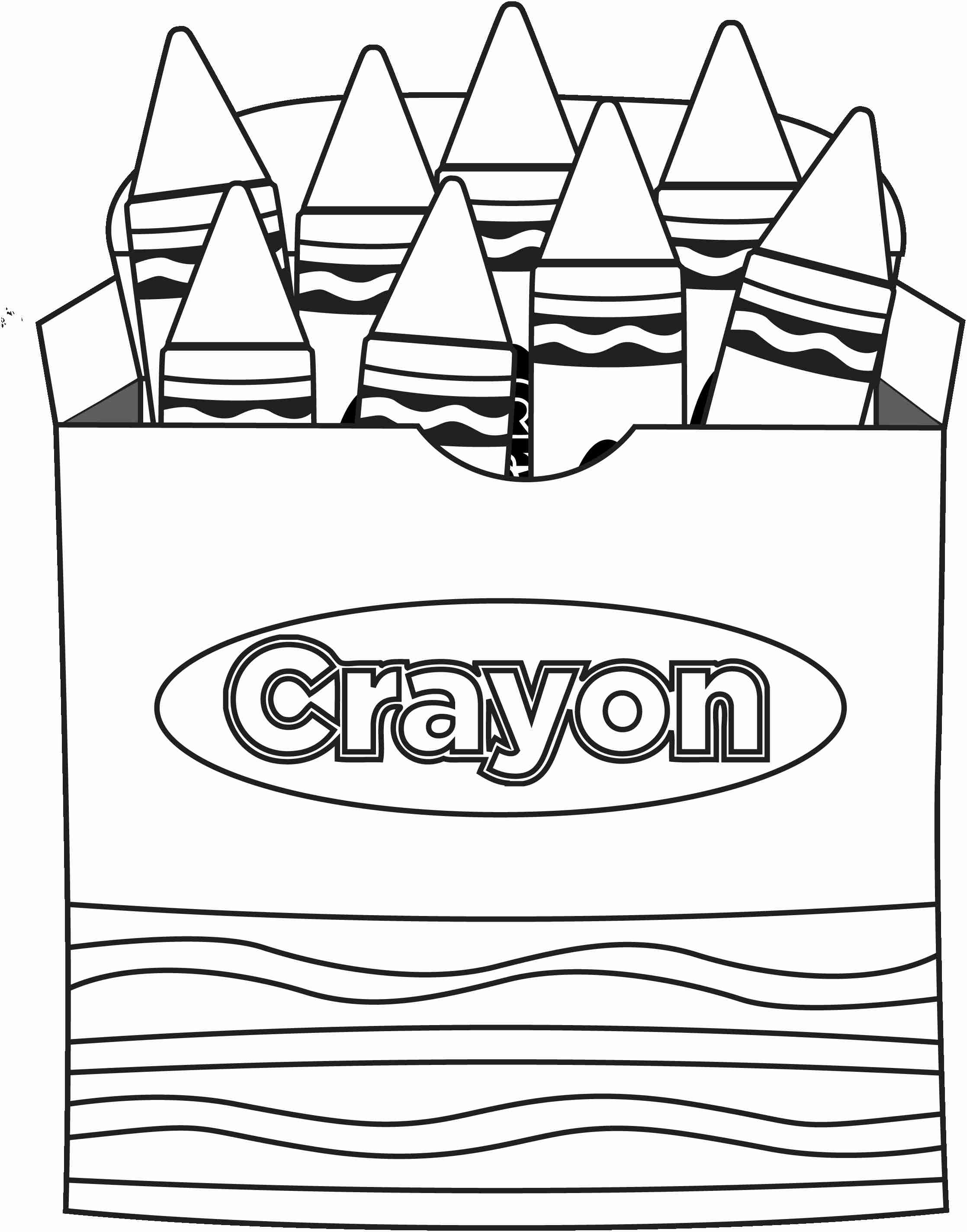 2235x2846 Crayon Clipart Colouring Page Pencil And In Color Throughout Box