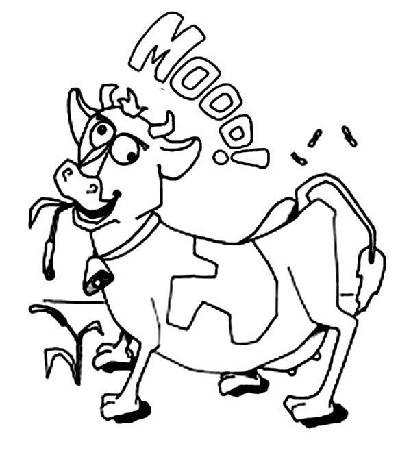 600x686 Crazy Cow Coloring Page