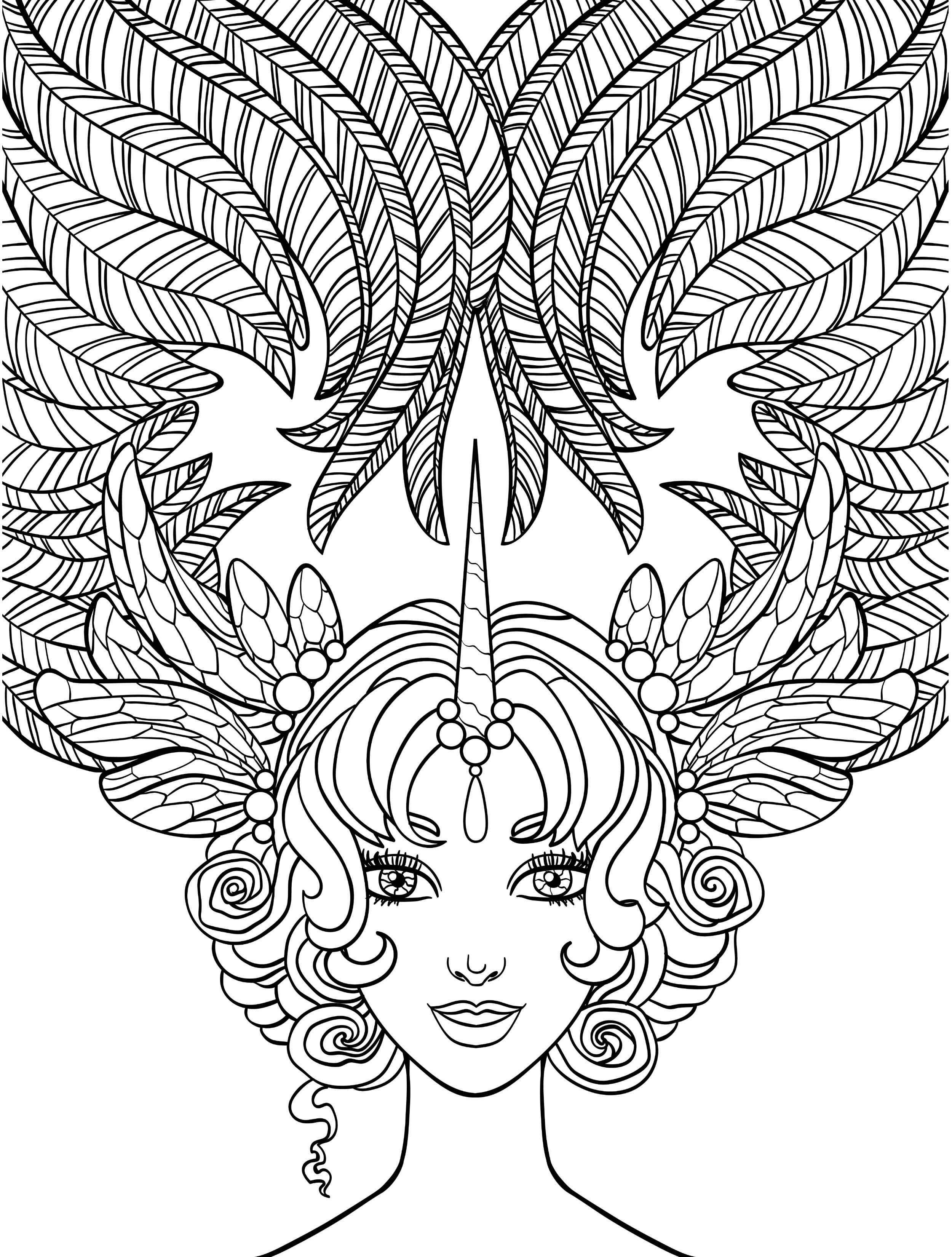 2500x3300 Coloring Pages Hair