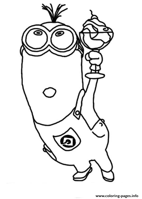 600x840 Tim The Minion And Ice Cream Coloring Page Coloring Pages Printable