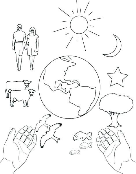 470x601 Coloring Pages For Creation On Days Of Creation Creation Coloring