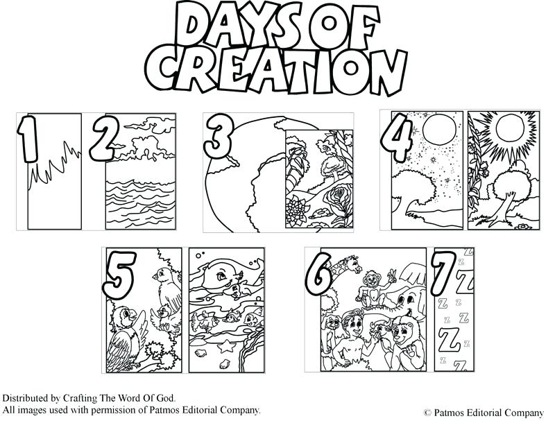 800x607 Days Of Creation Printables Days Of Creation Coloring Pages Days