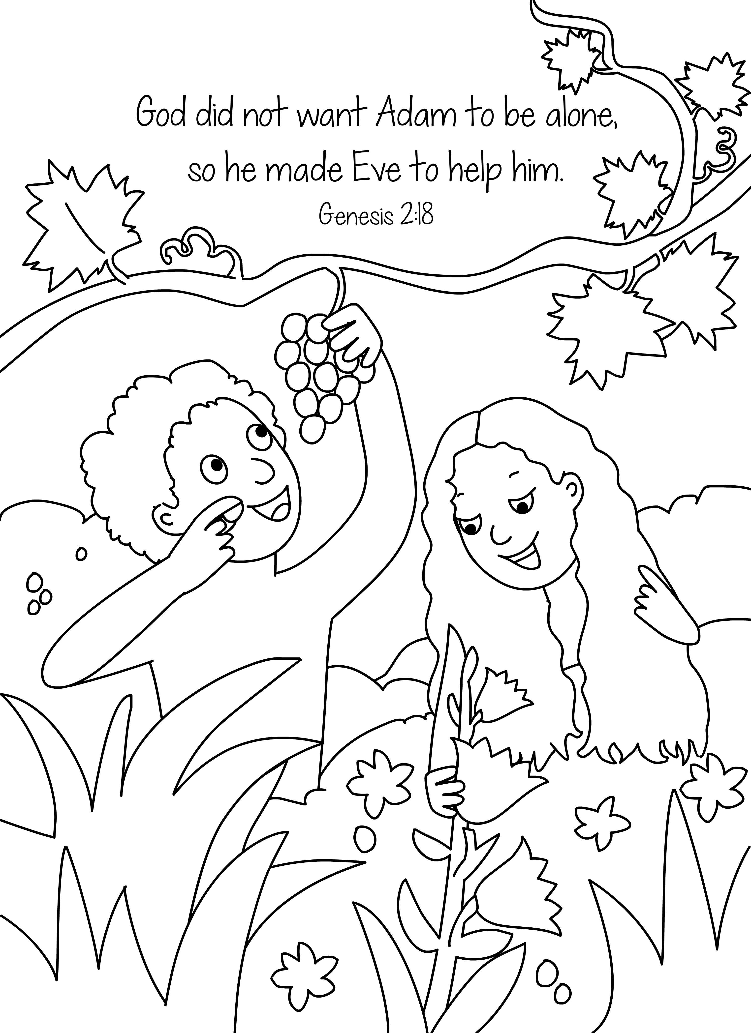 3028x4167 Bible Key Point Coloring Page Adam And Eve Online Preschool