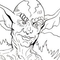 200x200 Gremlin Coloring Page Print Outs Mythical Creatures
