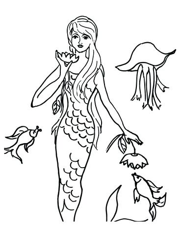 371x480 Creature From The Black Lagoon Coloring Pages Mermaid And Sea