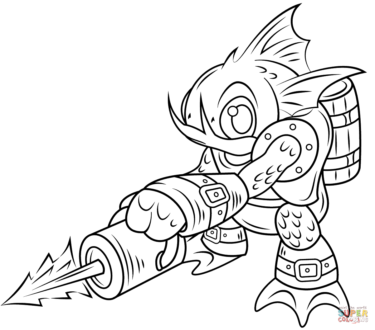1202x1060 Powerful Creature From The Black Lagoon Coloring Pages Skylanders