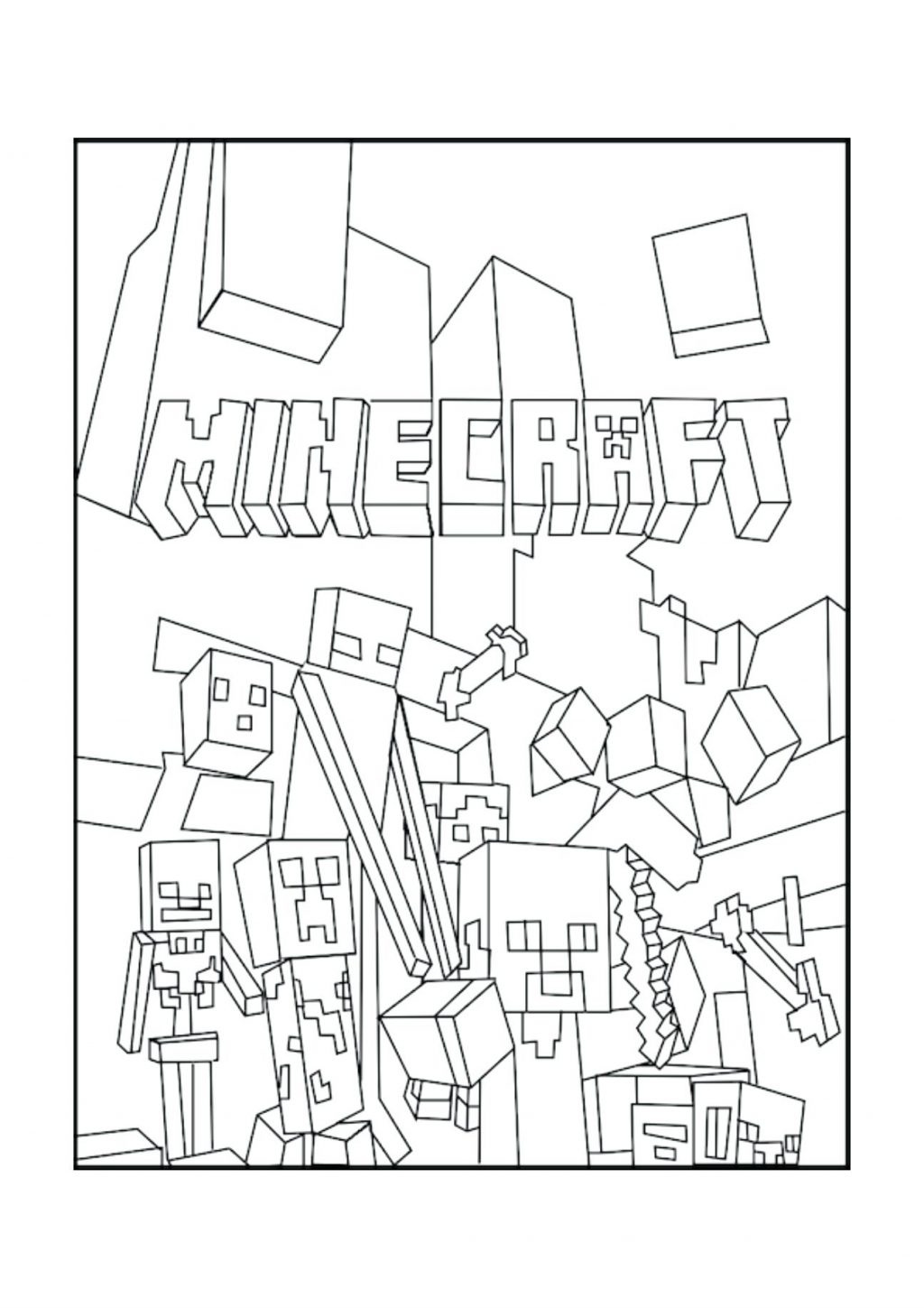 1024x1449 Coloring Pages Minecraft Coloring Pages Free Printable A Creeper