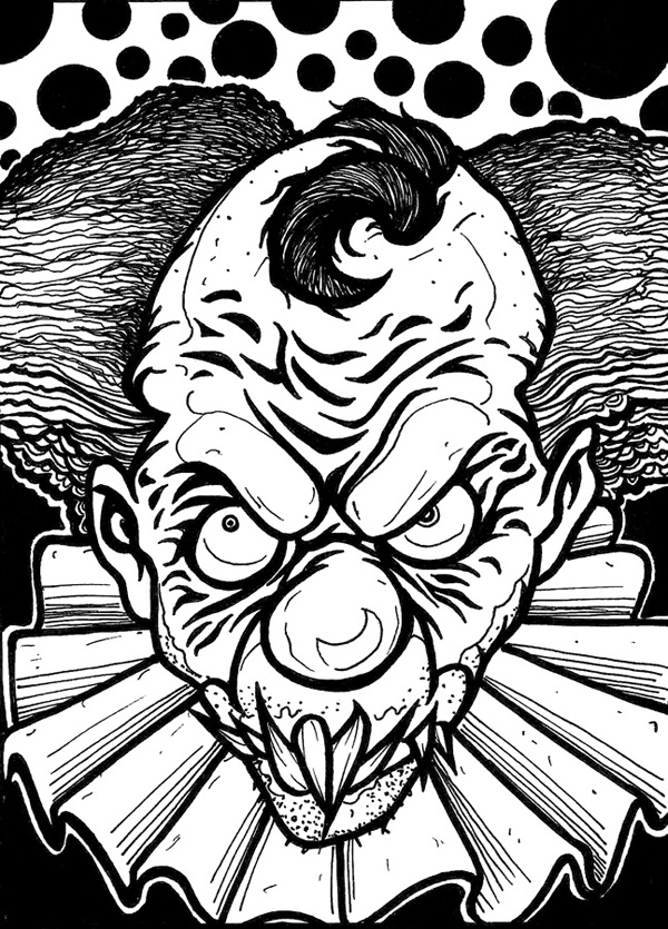 600x835 Scary Clown Coloring Page Colowing Scary Clowns