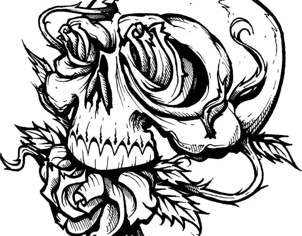 1024x800 Halloween Printable Coloring Pages Happy Pictures Creepy Adult