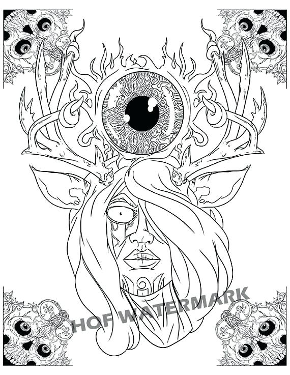 570x737 Creepy Coloring Creepy Coloring Pages Adults