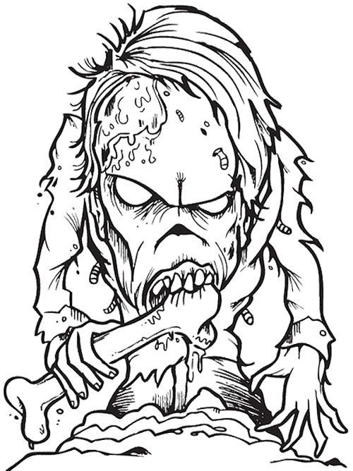 500x668 Zombie Creepy Coloring Page Wicked Cool Holiday Coloring