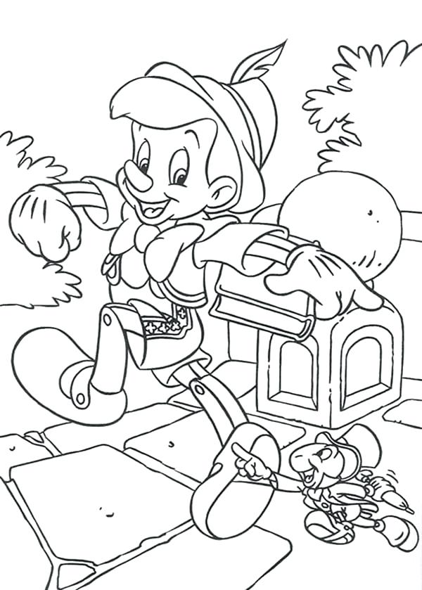 600x839 Jiminy Cricket Coloring Pages And Cricket Walking Around Coloring
