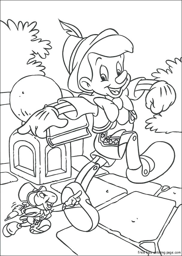 607x850 Pinocchio Coloring Page Top Coloring Coloring Pages Cricket