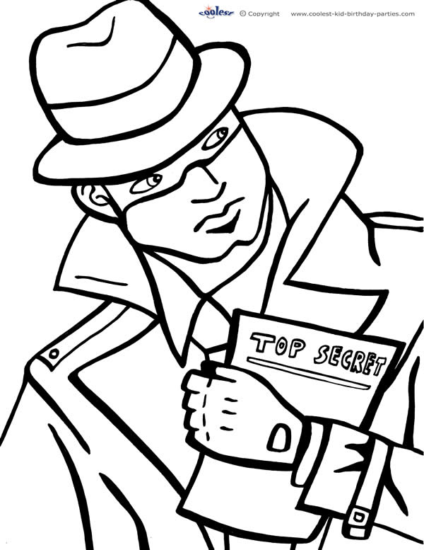 600x777 Printable Spy Detective Coloring Page Coolest Free Printables