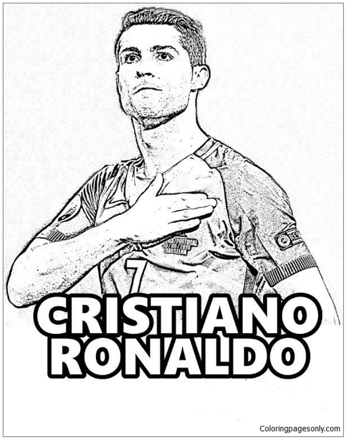 700x889 Cristiano Ronaldo Image Coloring Page