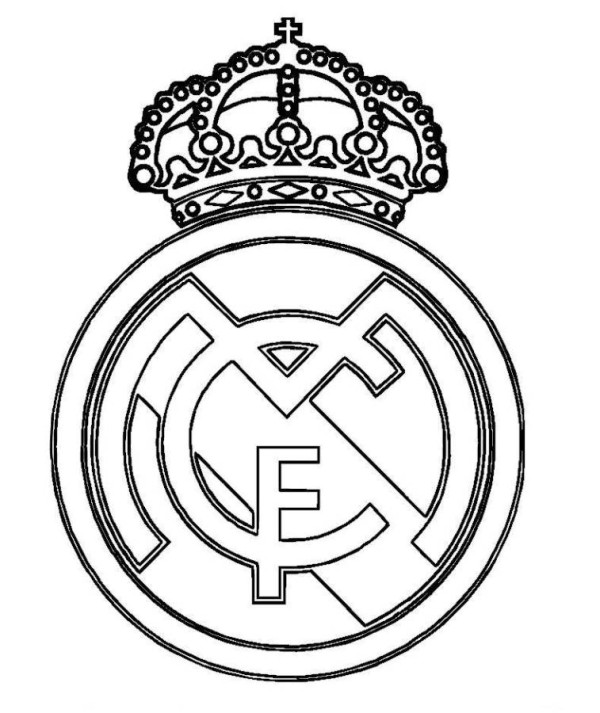 600x713 Real Madrid Logo Soccer Coloring Pages Real Madrid