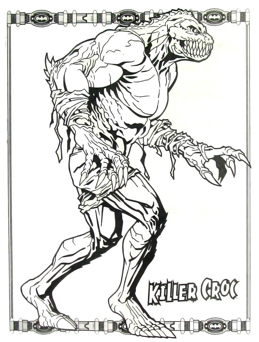 908x1200 New Batman Killer Croc Coloring Book Page Printable Free