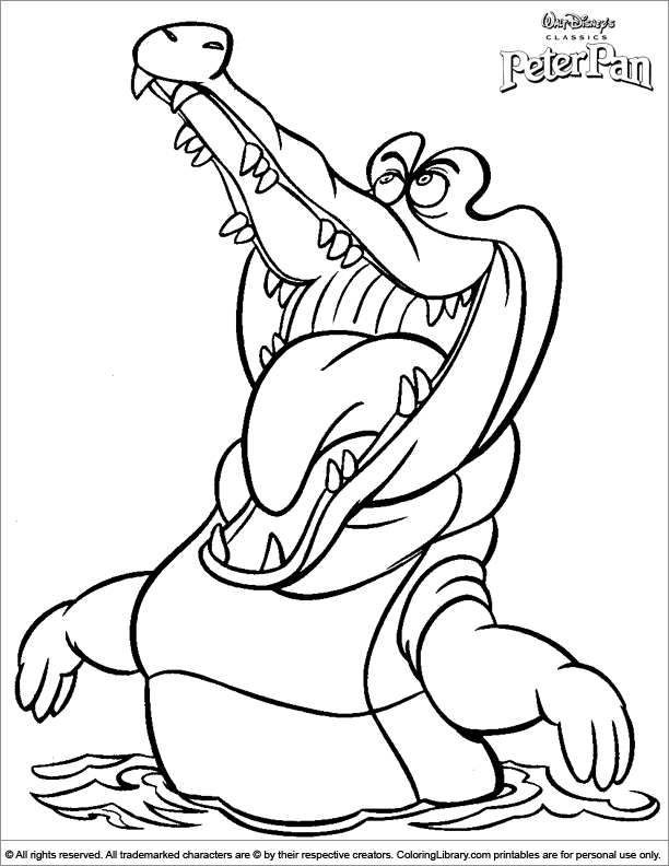612x792 Peter Pan Crocodile Coloring Page