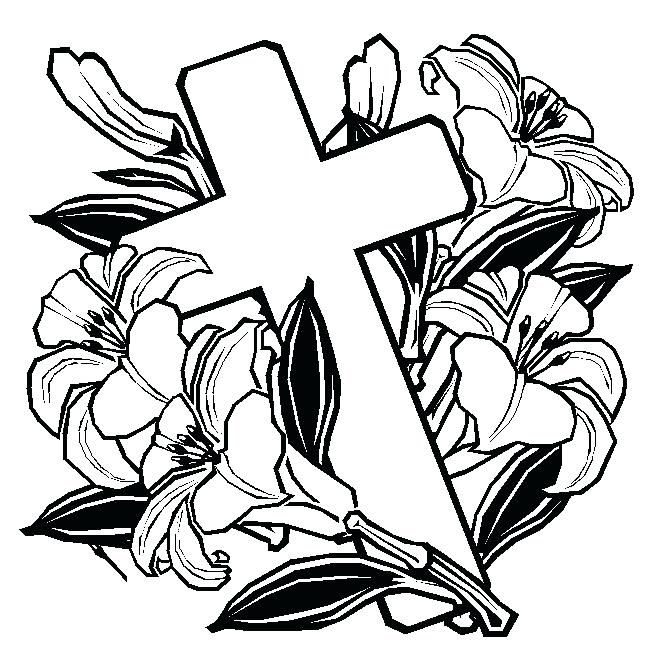 653x653 Coloring Pages For Easter Cross With Flowers Coloring Pages