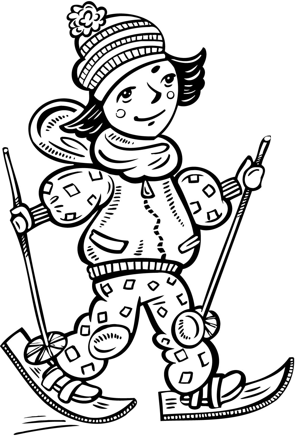 1028x1520 Printable Coloring Pages Of A Girl Cross Country Skiing