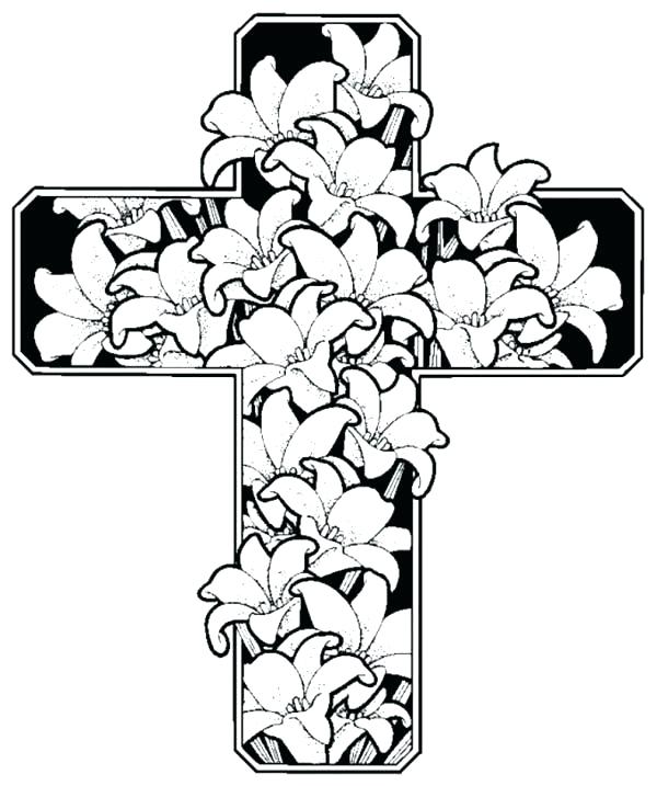 600x717 Celtic Coloring Pages Rose Decorated Cross Coloring Pages Free