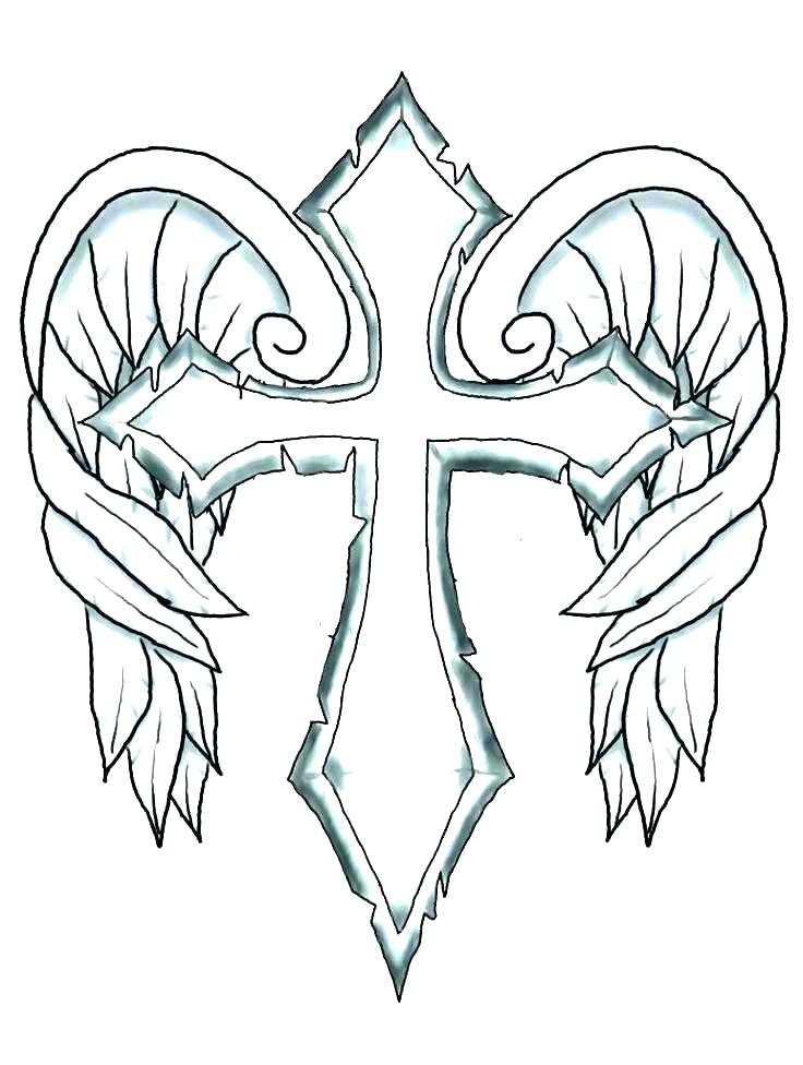 Cross Tattoo Coloring Pages at GetDrawings.com | Free for personal use