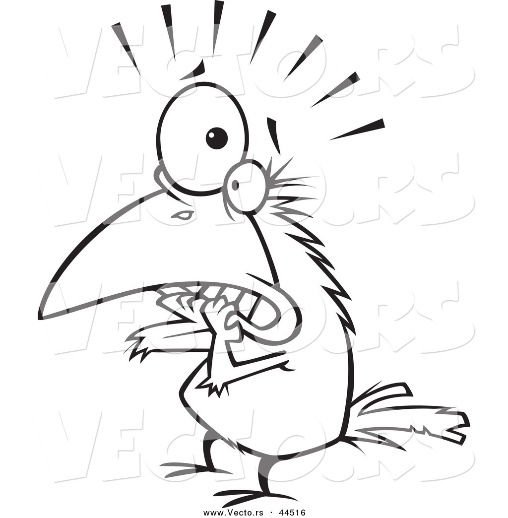 1024x1044 Vector Of A Scared Cartoon Crow Biting His Nails