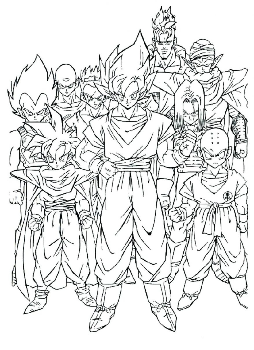 878x1207 Fresh Dragon Ball Z Coloring Pages High Definition
