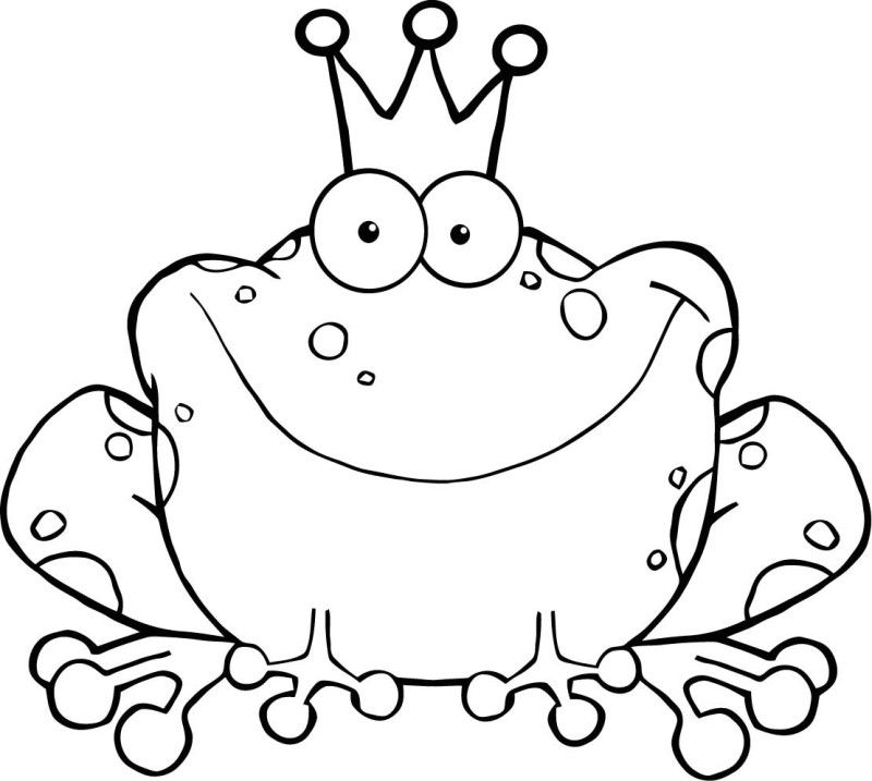 800x717 Frog With Crown Coloring Page