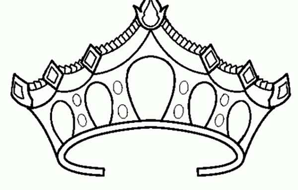 600x383 Coloring Crowns Drawing Of Princess Crown Coloring Page Netart