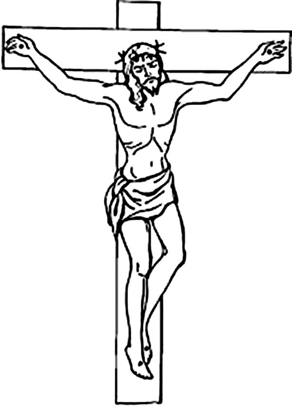 600x837 Good Friday Coloring Pages Jesus Crucifix On Cross Batch Coloring