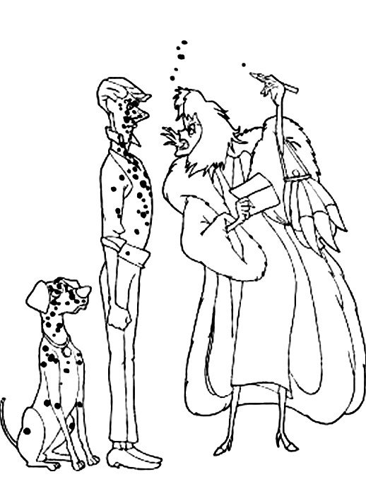 518x713 Cruella Deville Coloring Pages