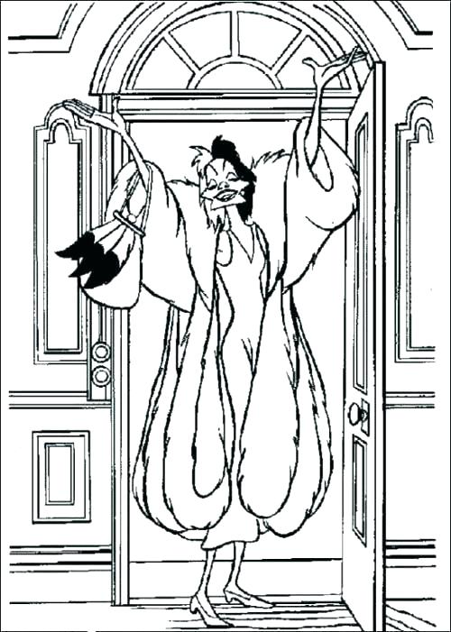 500x701 Cruella Deville Coloring Pages
