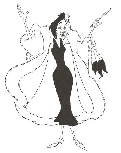 407x512 Cruella De Vil Coloring Page Coloring Pages Activity Sheets