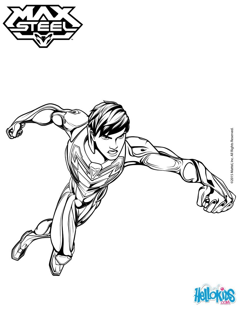 820x1060 Max Steel Without His Helmet Coloring Pages