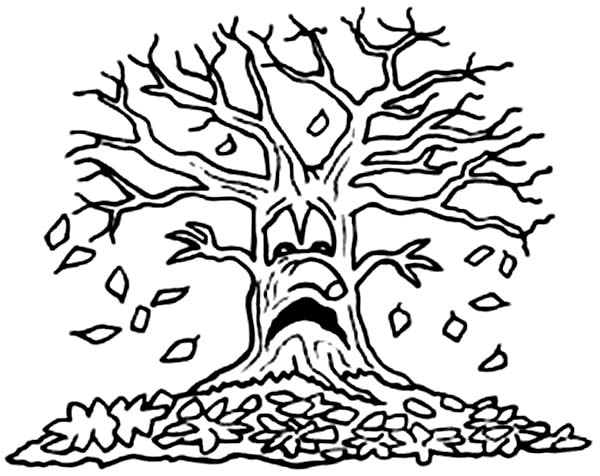 600x476 Crying Tree In Autumn Coloring Pages Batch Coloring