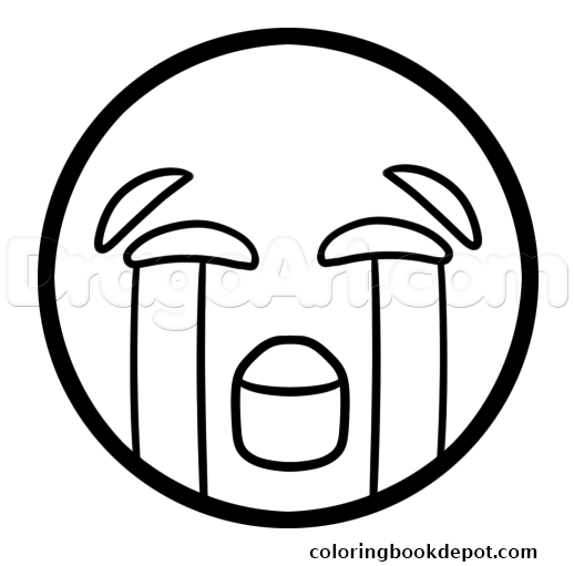518x511 How To Draw The Crying Laughing Emoji Coloring Pages