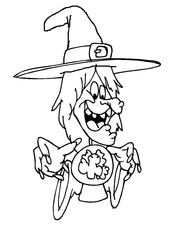 600x776 Witch Crystal Ball Coloring Pages Best Place To Color