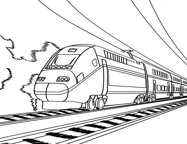 600x464 Bullet Train Coloring Pages